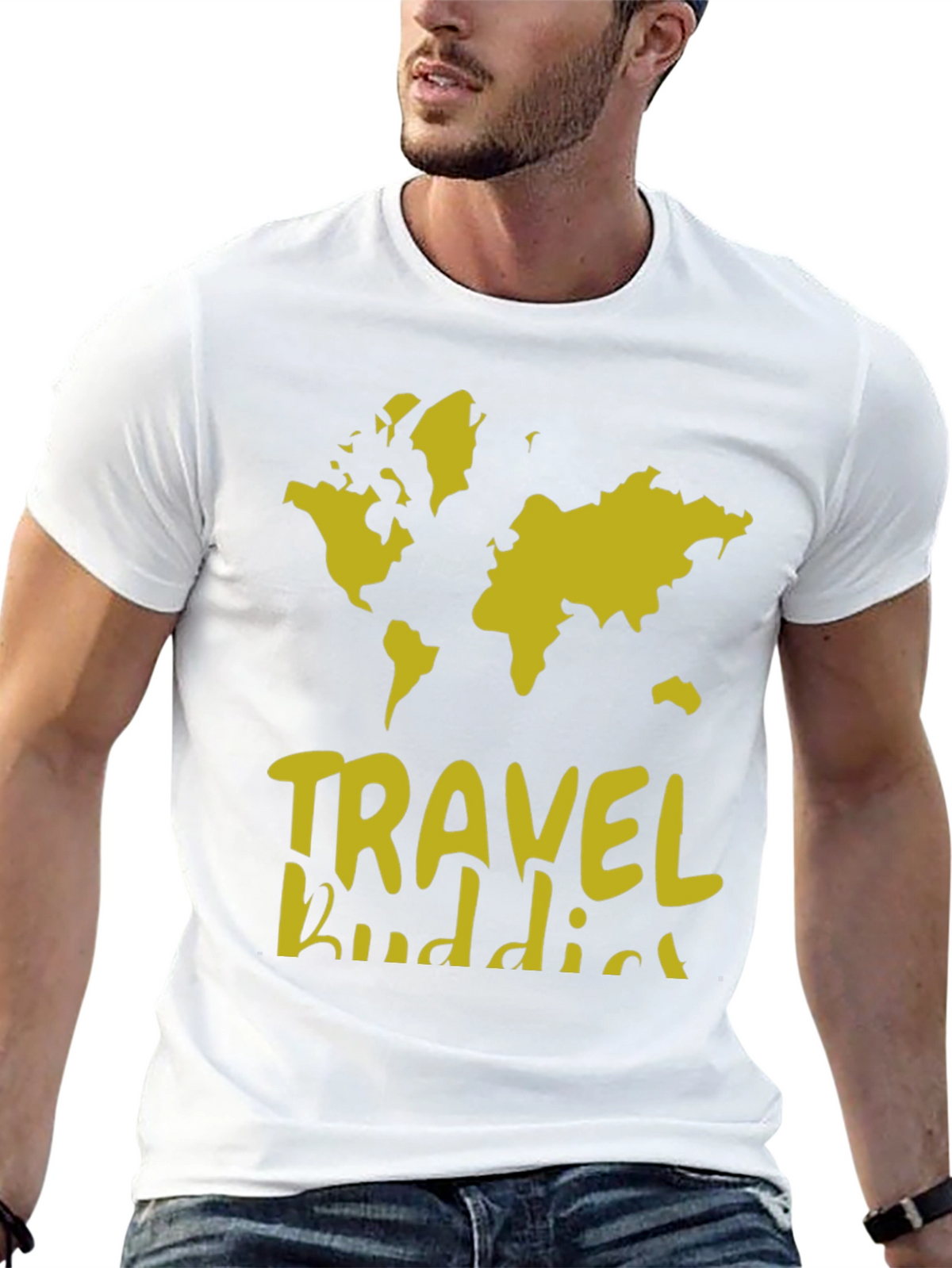 Travel Buddies World Map Graphic T-Shirt