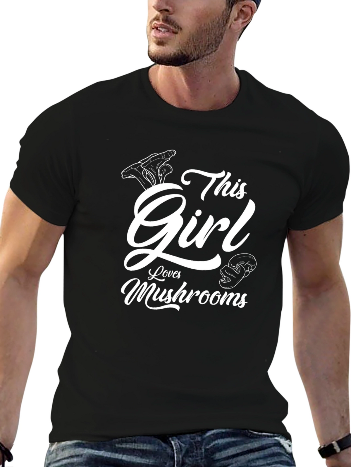 This Girl Loves Mushrooms Graphic T-Shirt