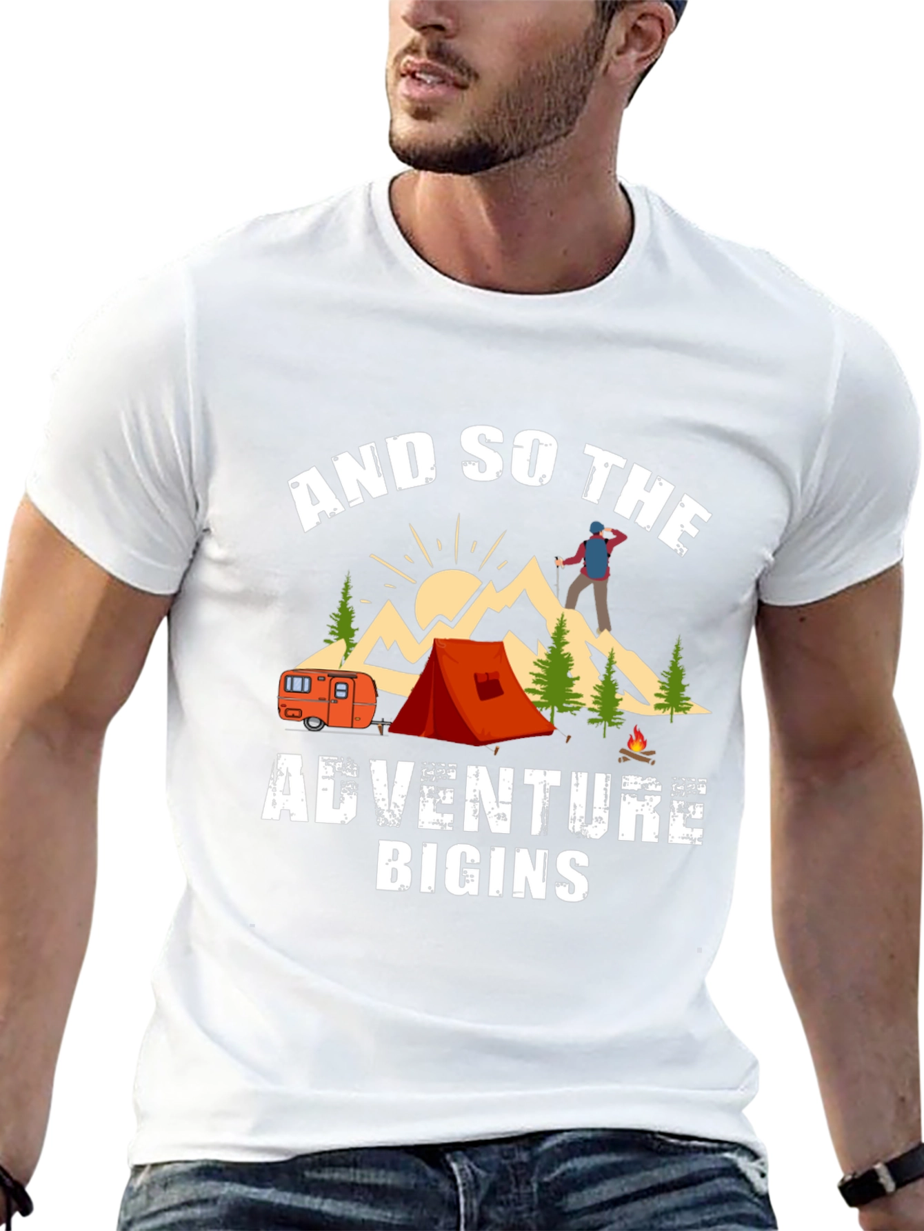 Adventure Begins Camping T-Shirt