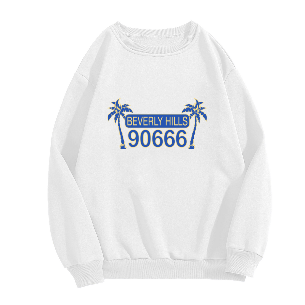 Beverly Hills 90666 Palm Tree Crewneck Sweatshirt | California Vibe Streetwear