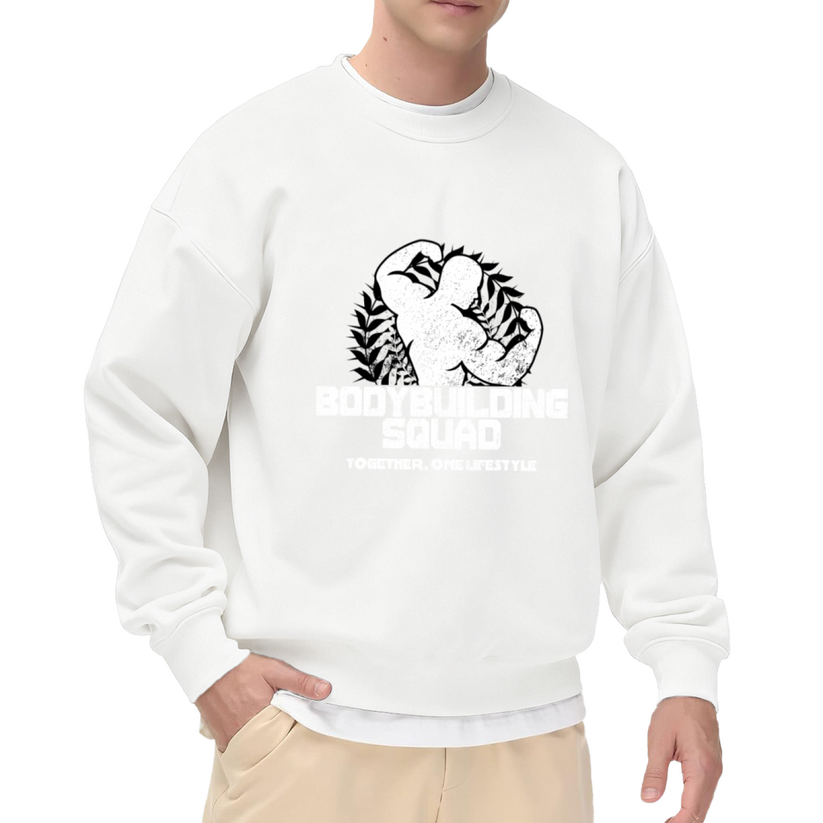 Bodybuilding Squad Together One Lifestyle Gym Crewneck Sweatshirt | Vintage Muscle Flex Pullover, Fitness Gift