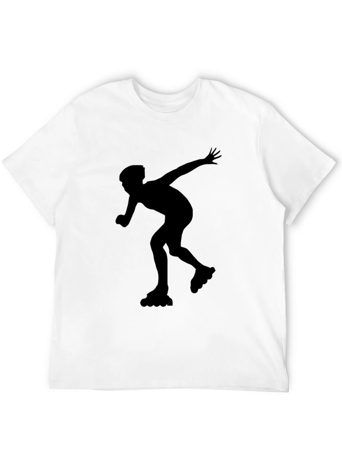 Inline Skating Graphic Tee - Black Cotton Shirt