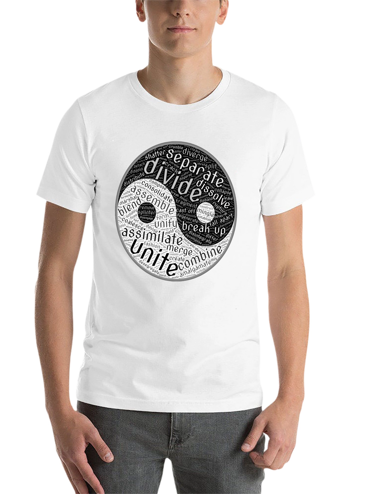 Yin Yang Word Art Graphic T-Shirt