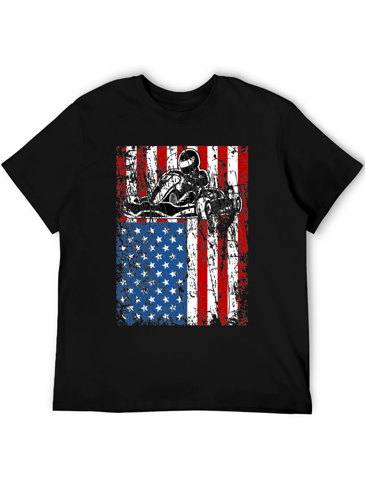 Go Kart USA Flag Graphic Tee - Black