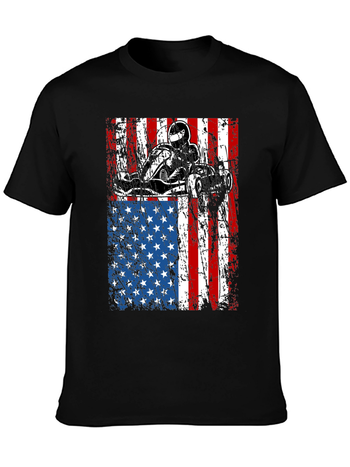 Go Kart USA Flag Graphic Tee - Black