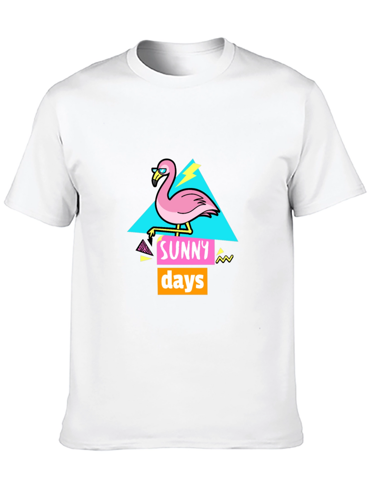 Sunny Days Flamingo Graphic T-Shirt - Black