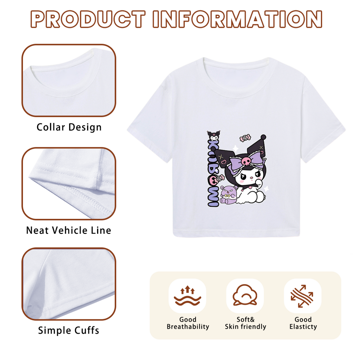 Galaxy Neon Glow Hello Kitty Black Crop Tee