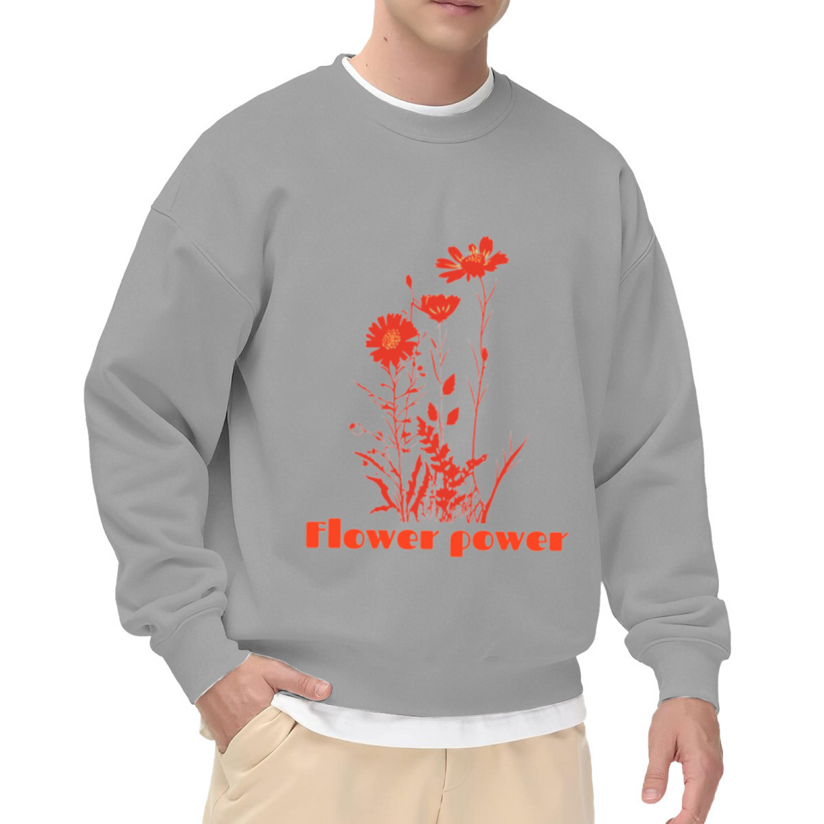 Flower Power Wildflower Bouquet Retro Crewneck Sweatshirt | Botanical Boho Floral Graphic Pullover, Nature Lover Gift