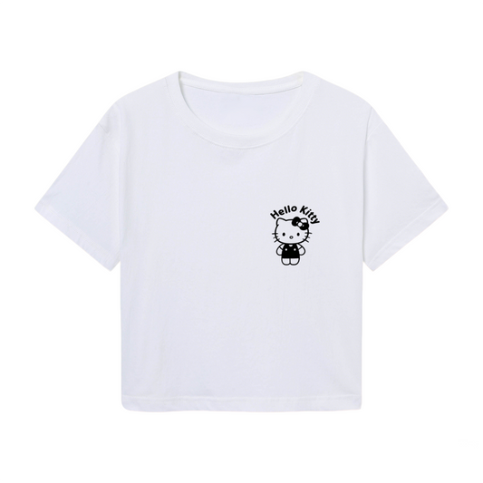 Retro 8?Ball Cherry Aesthetic Black Y2K Cropped Tee