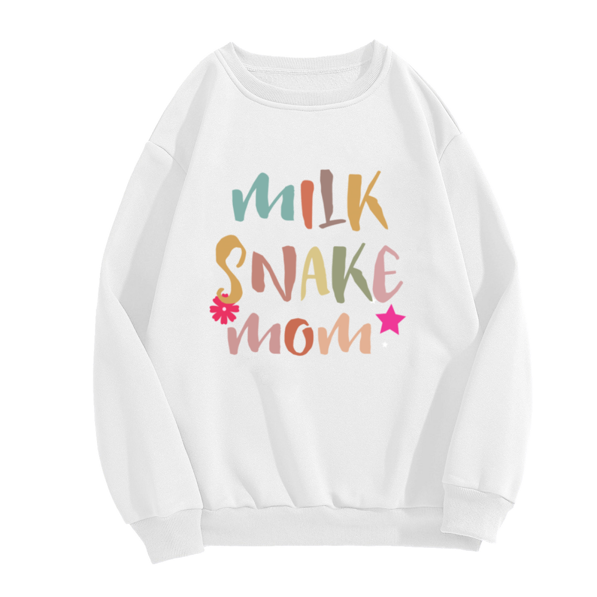 Milk Snake Mom Crewneck Sweatshirt - Reptile Mom Gift Pullover, Snake Owner Graphic, Cute Herpetology Top