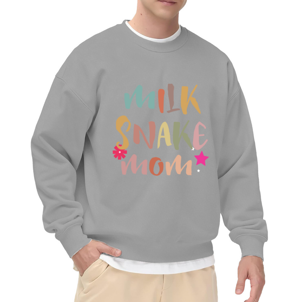 Milk Snake Mom Crewneck Sweatshirt - Reptile Mom Gift Pullover, Snake Owner Graphic, Cute Herpetology Top