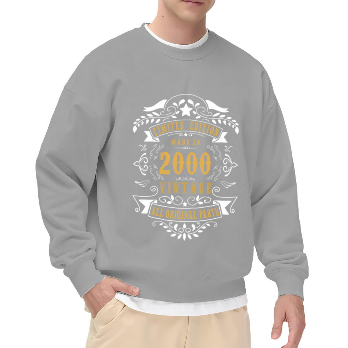 Limited Edition Vintage 2000 Retro Crest Crewneck Sweatshirt | All Original Parts Birth Year Pullover, Birthday Gift