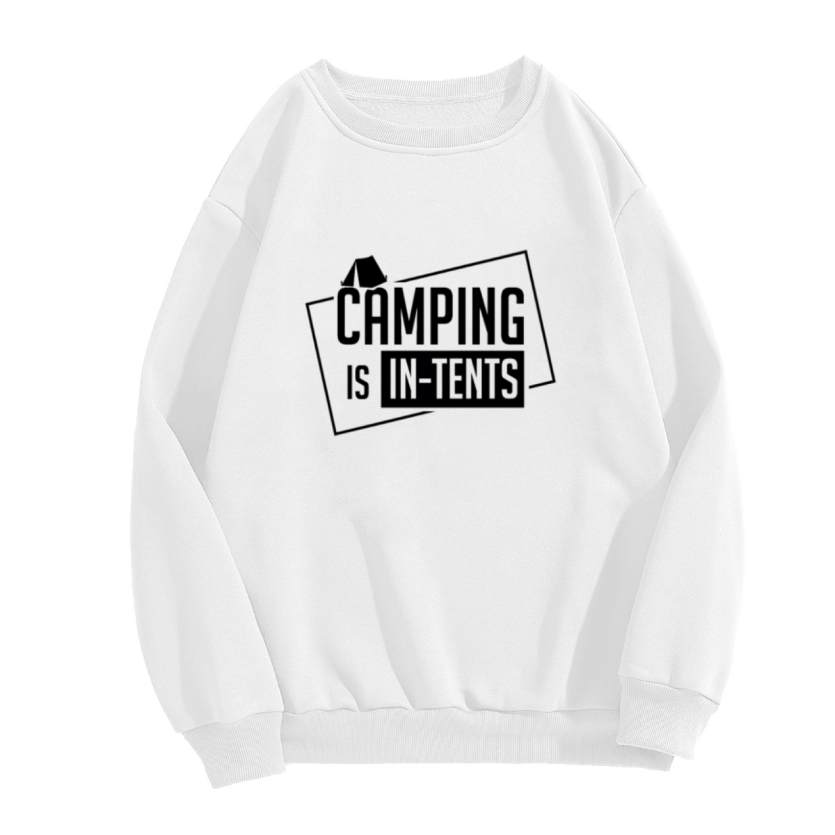 Camping Is In-Tents Humor Crewneck Sweatshirt, Punny Outdoor Lover Camping Gift