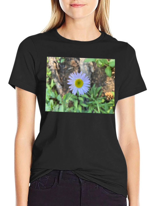 Floral Print Black T-Shirt - Nature Inspired Casual Wear