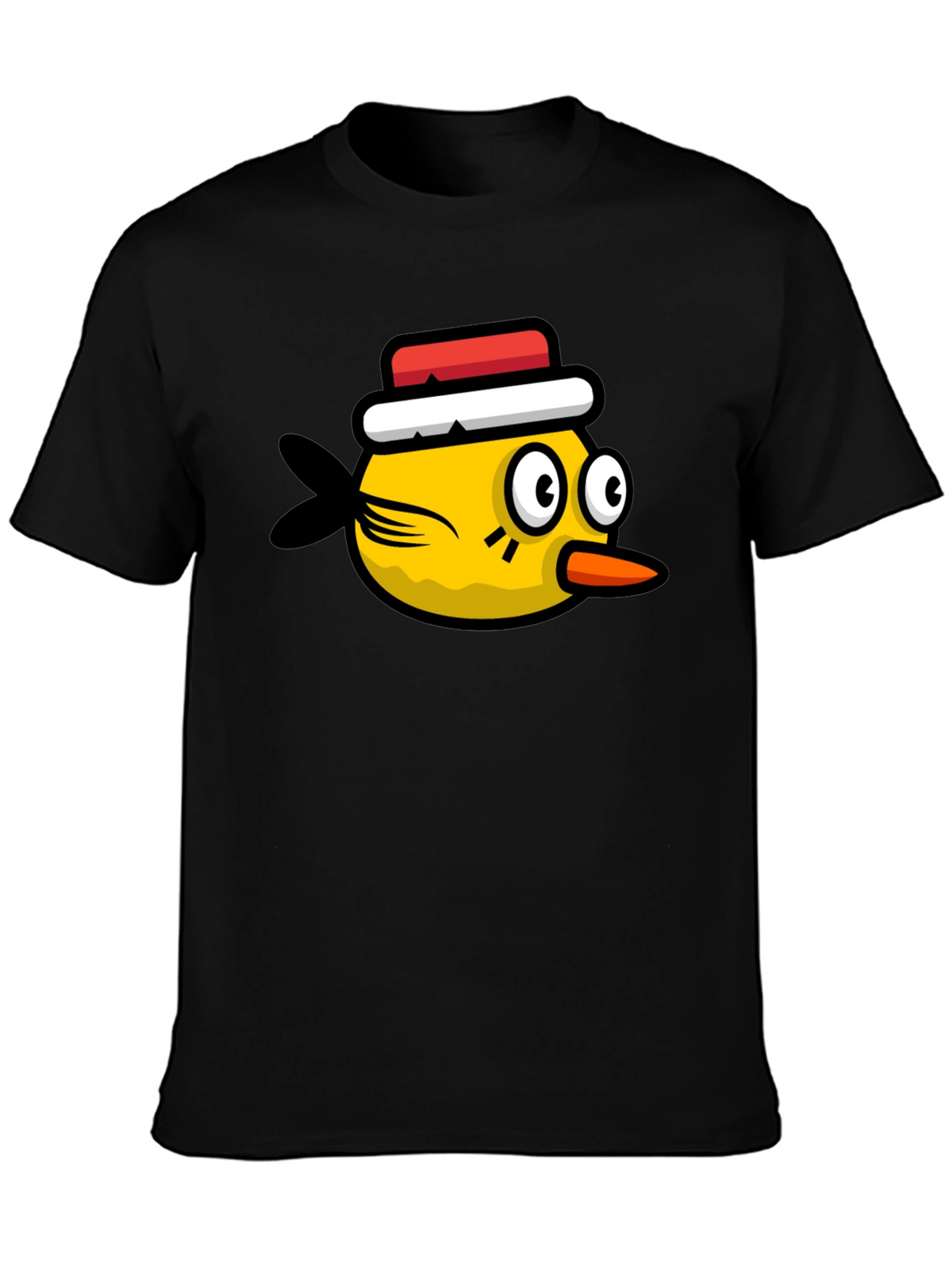 Funny Bird Graphic Tee - Black Cotton T-Shirt