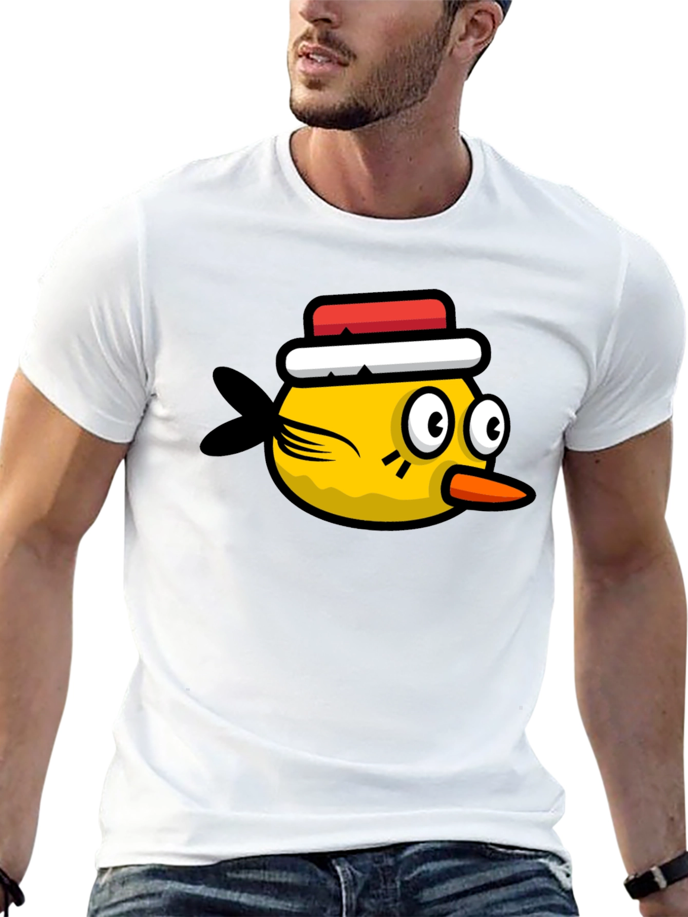 Funny Bird Graphic Tee - Black Cotton T-Shirt