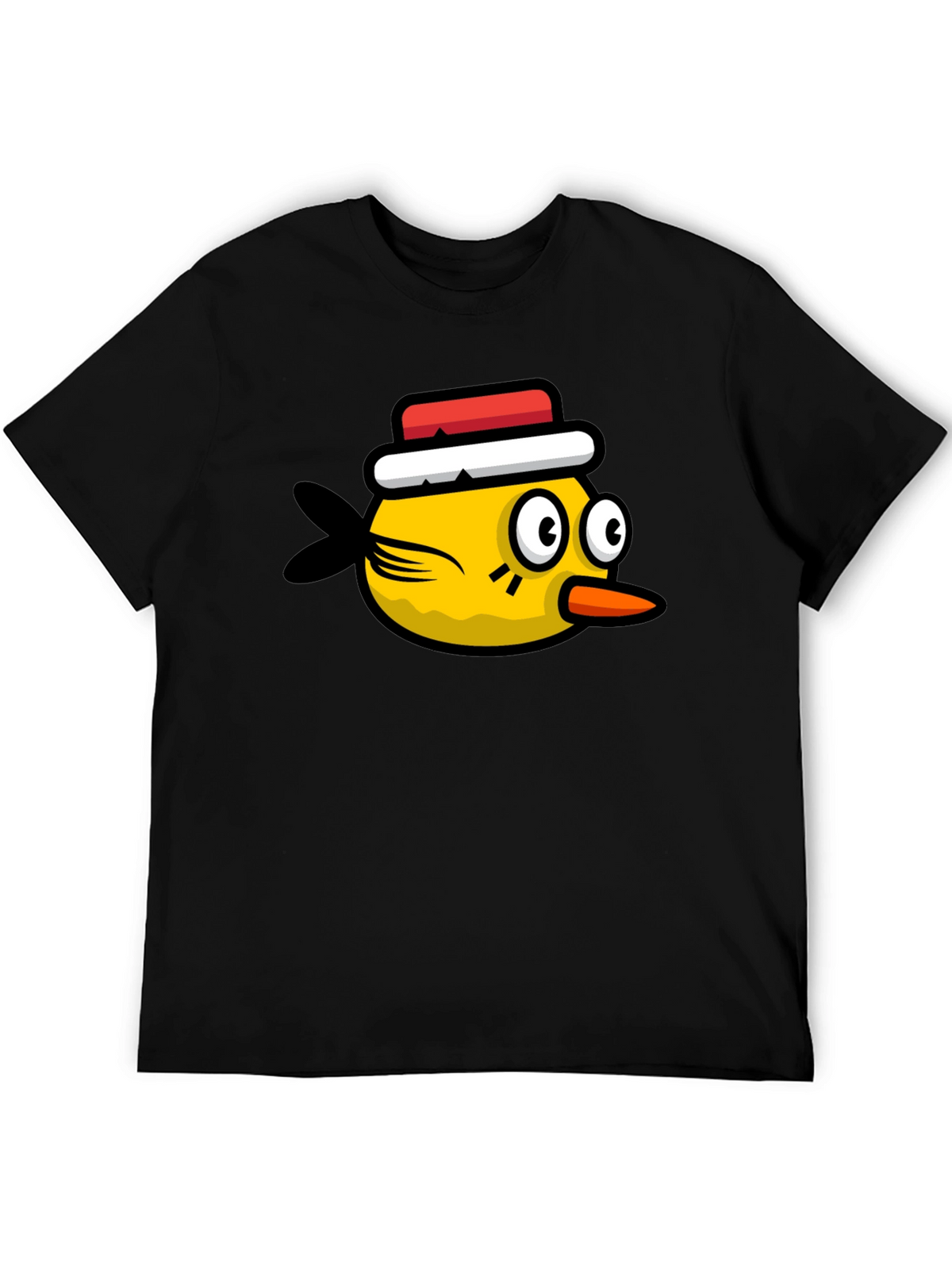 Funny Bird Graphic Tee - Black Cotton T-Shirt