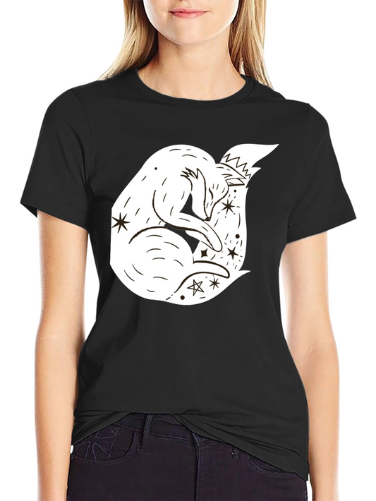 Dreamy Fox Graphic Tee - Black Unisex T-Shirt