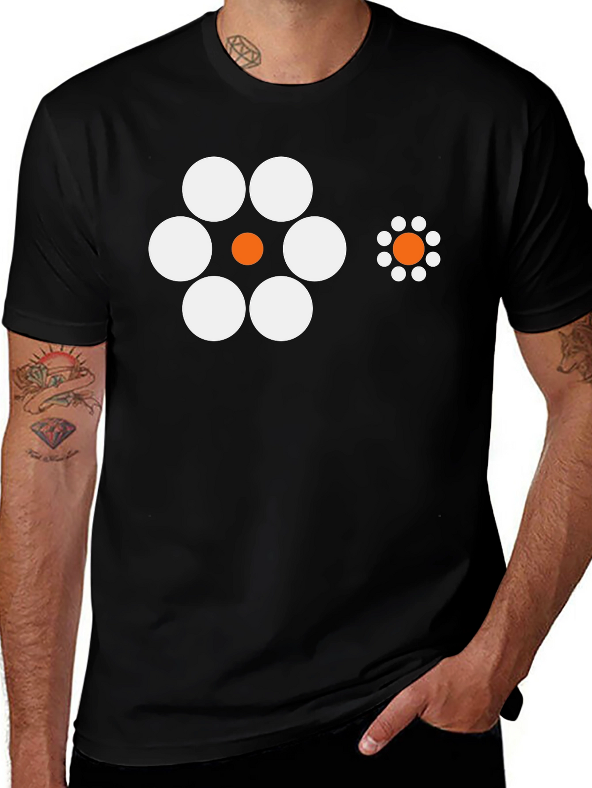 Optical Illusion T-Shirt - Black Crew Neck Tee