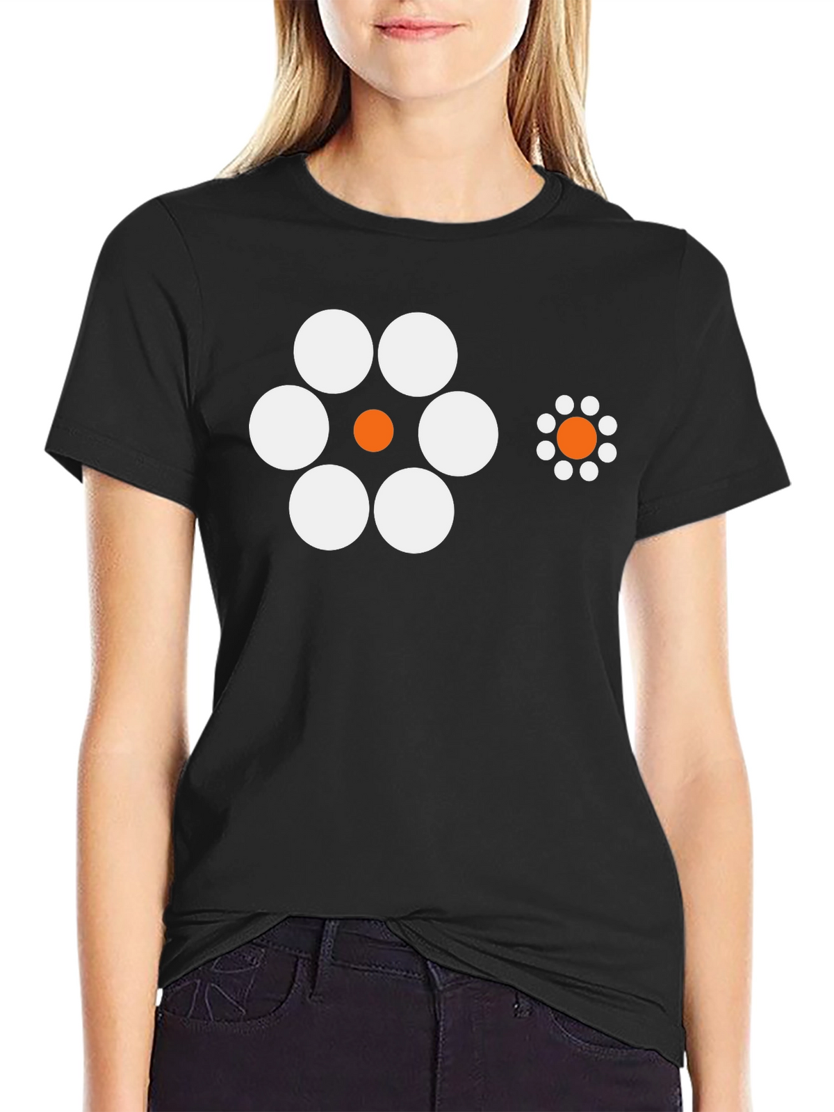 Optical Illusion T-Shirt - Black Crew Neck Tee