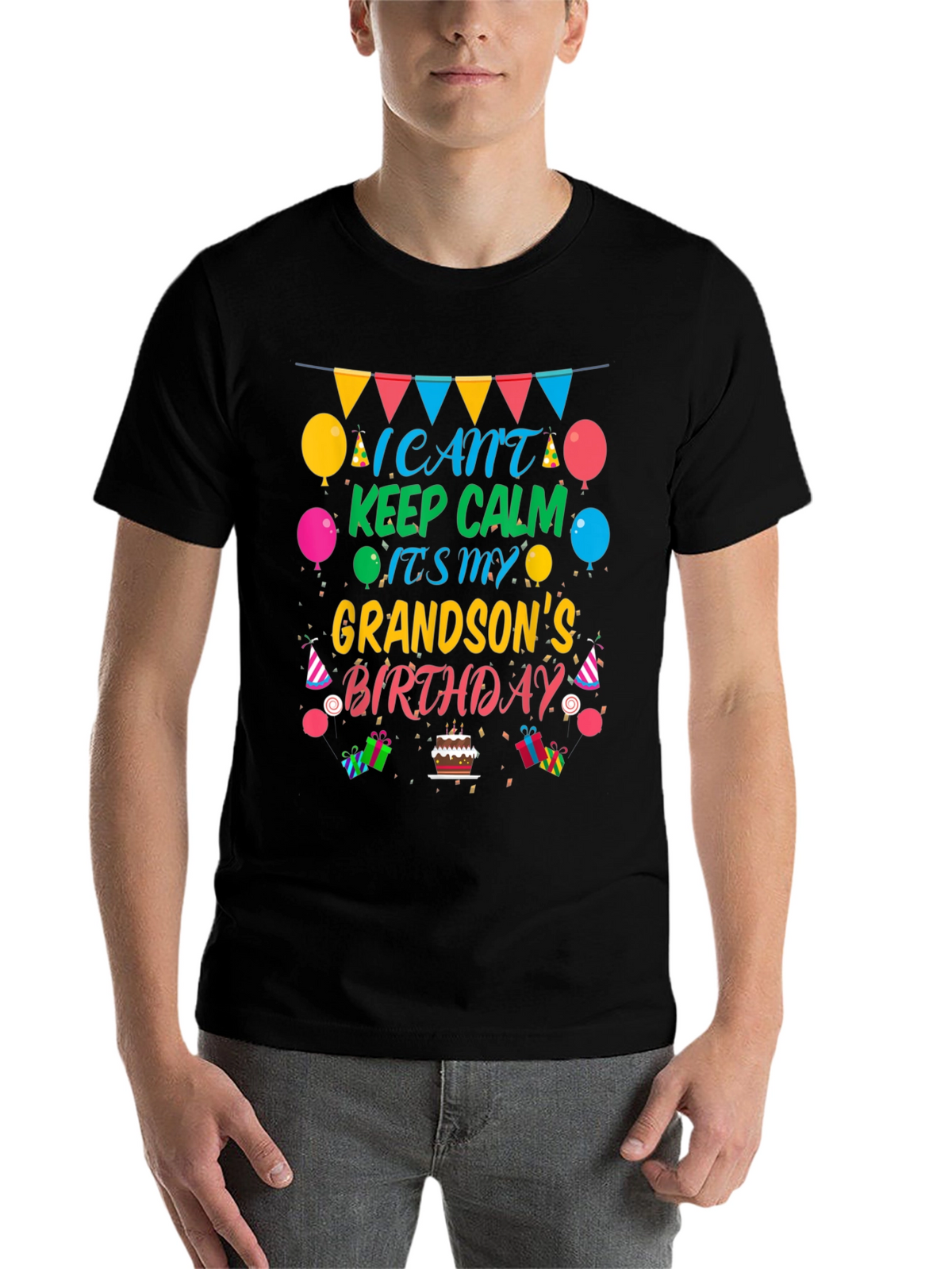 Grandson Birthday T-Shirt - Keep Calm Celebration Tee