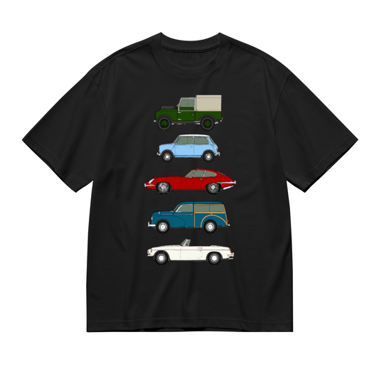 Men's Classic Vintage British Retro Cars Collection Graphic Tee