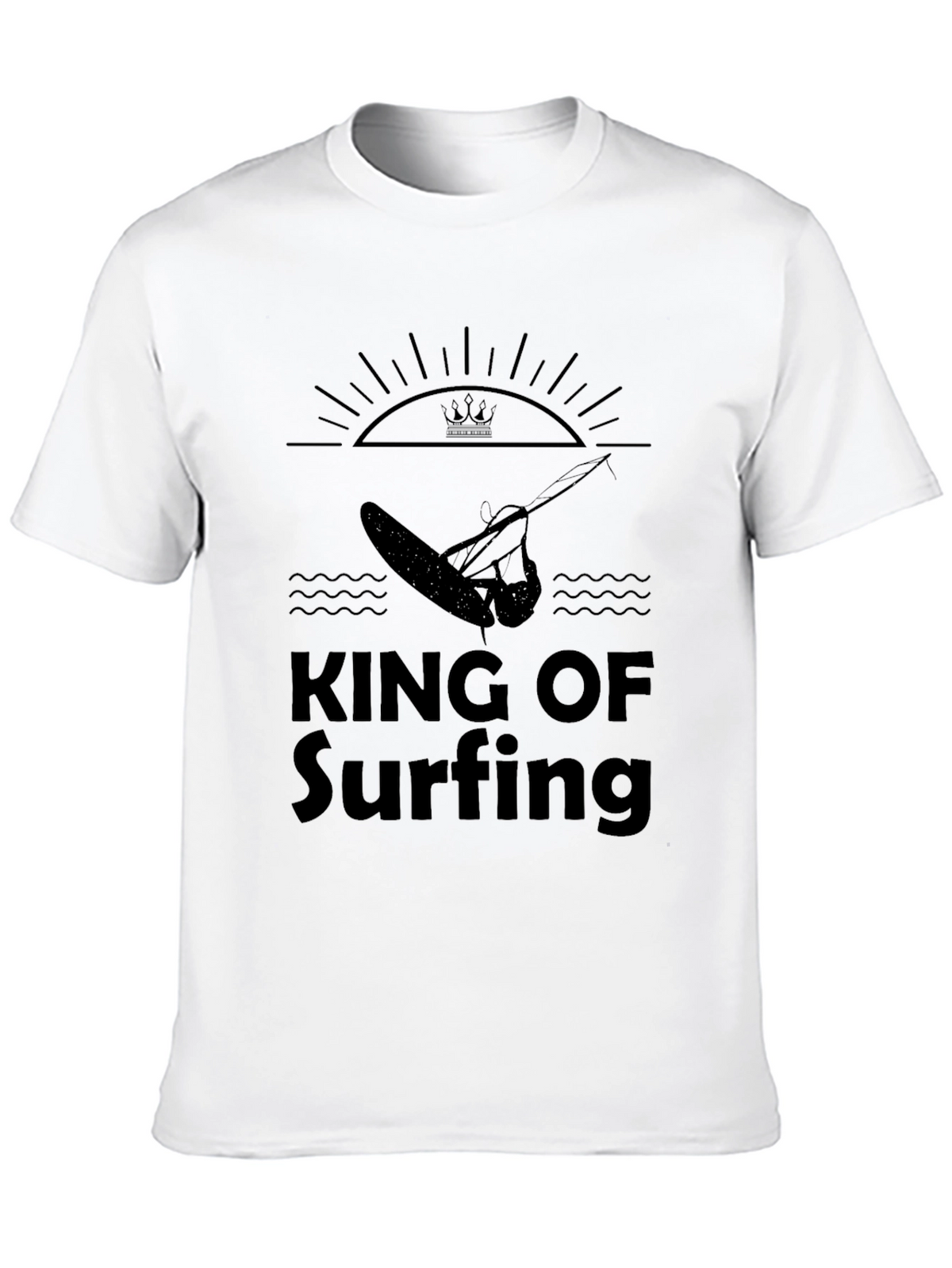 King of Surfing Black Graphic T-Shirt