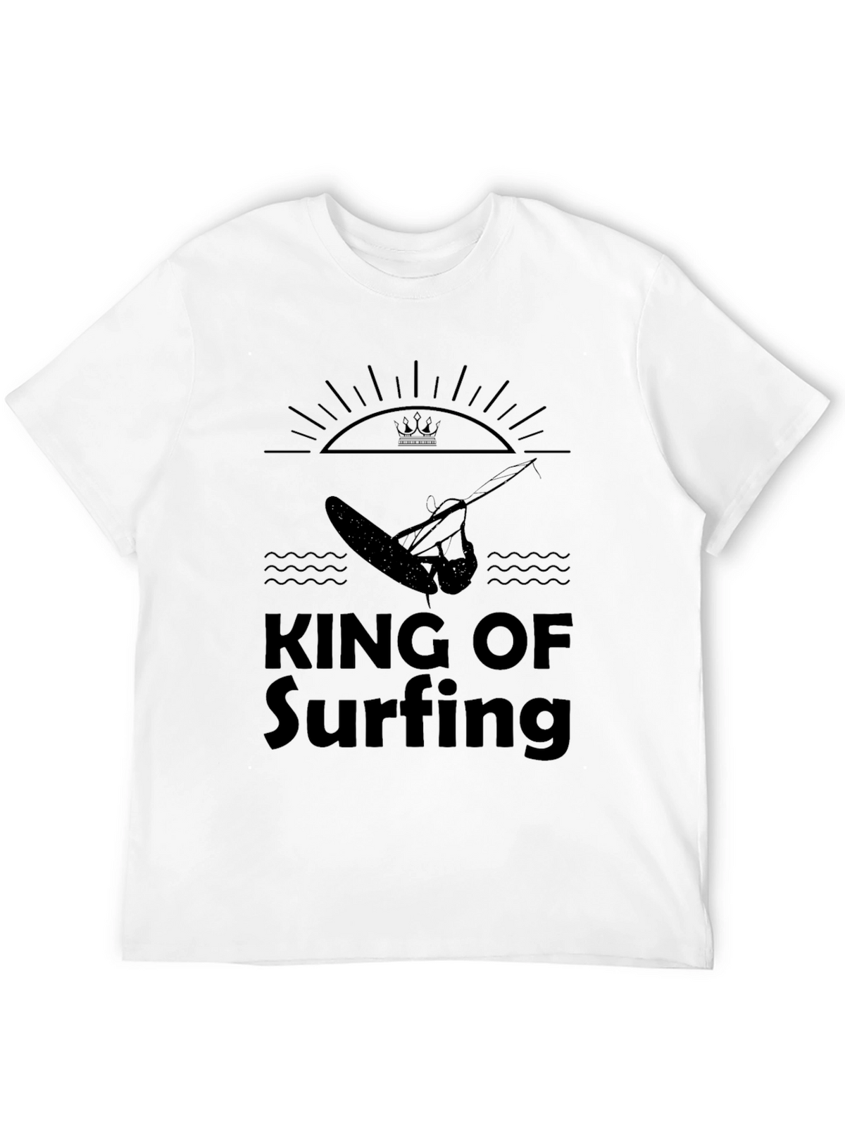 King of Surfing Black Graphic T-Shirt