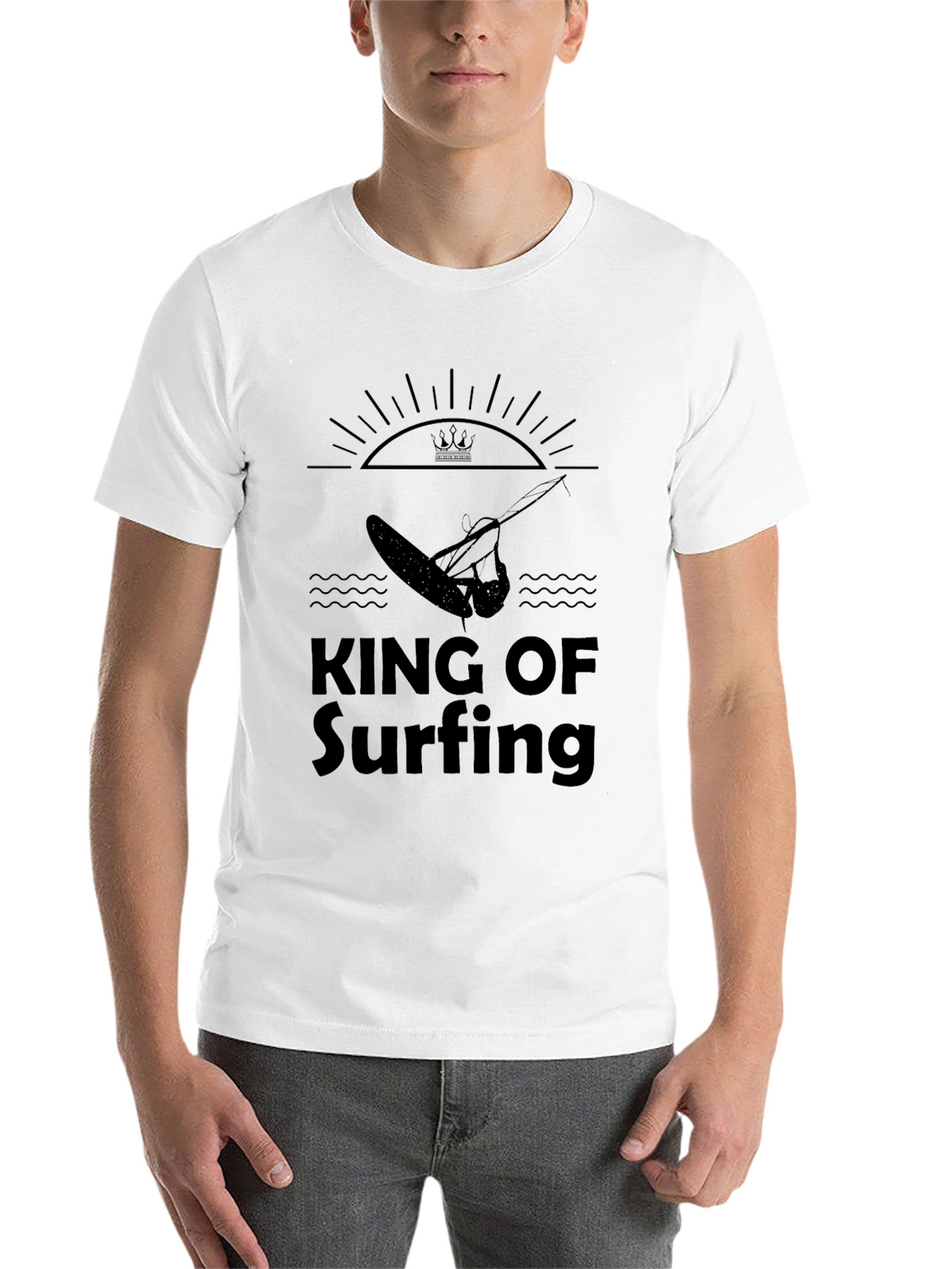 King of Surfing Black Graphic T-Shirt