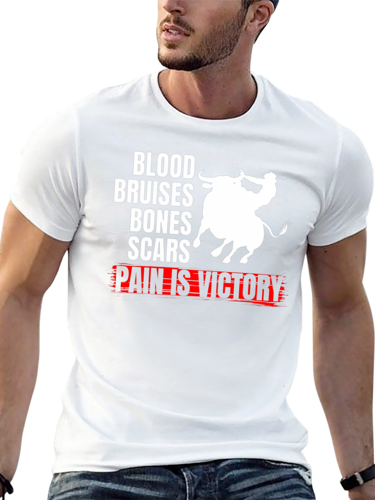 Blood Bruises Bones Scars Pain Is Victory T-Shirt