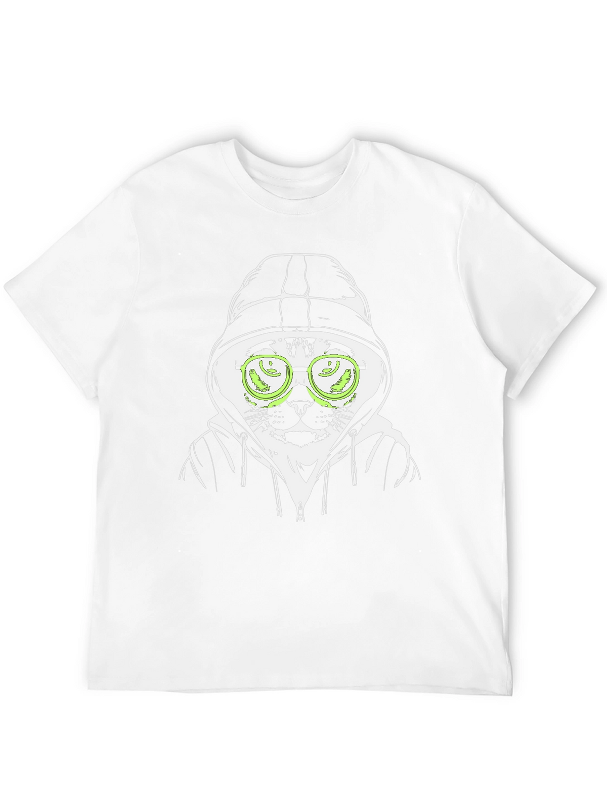 Hooded Cat T-Shirt - Hacker Style