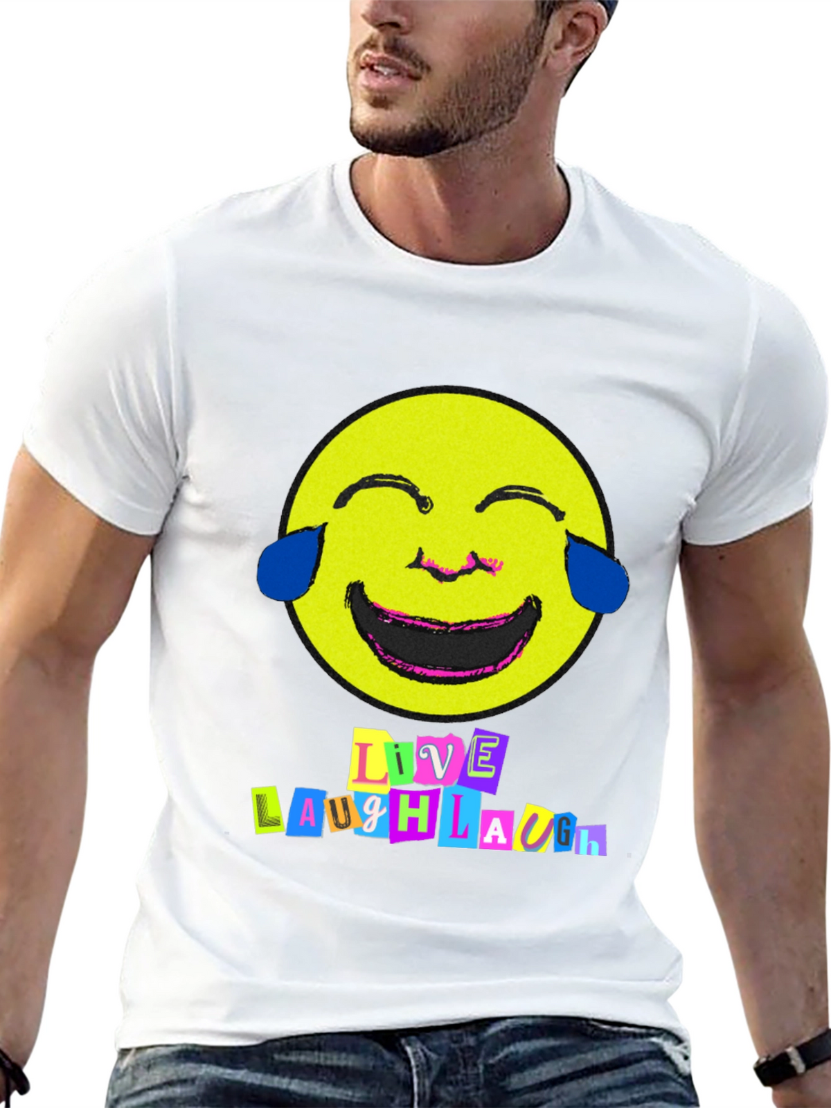 Live Laugh Laugh T-Shirt - Black Graphic Tee