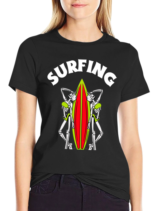 Skeleton Surfer T-Shirt - Ride the Afterlife!