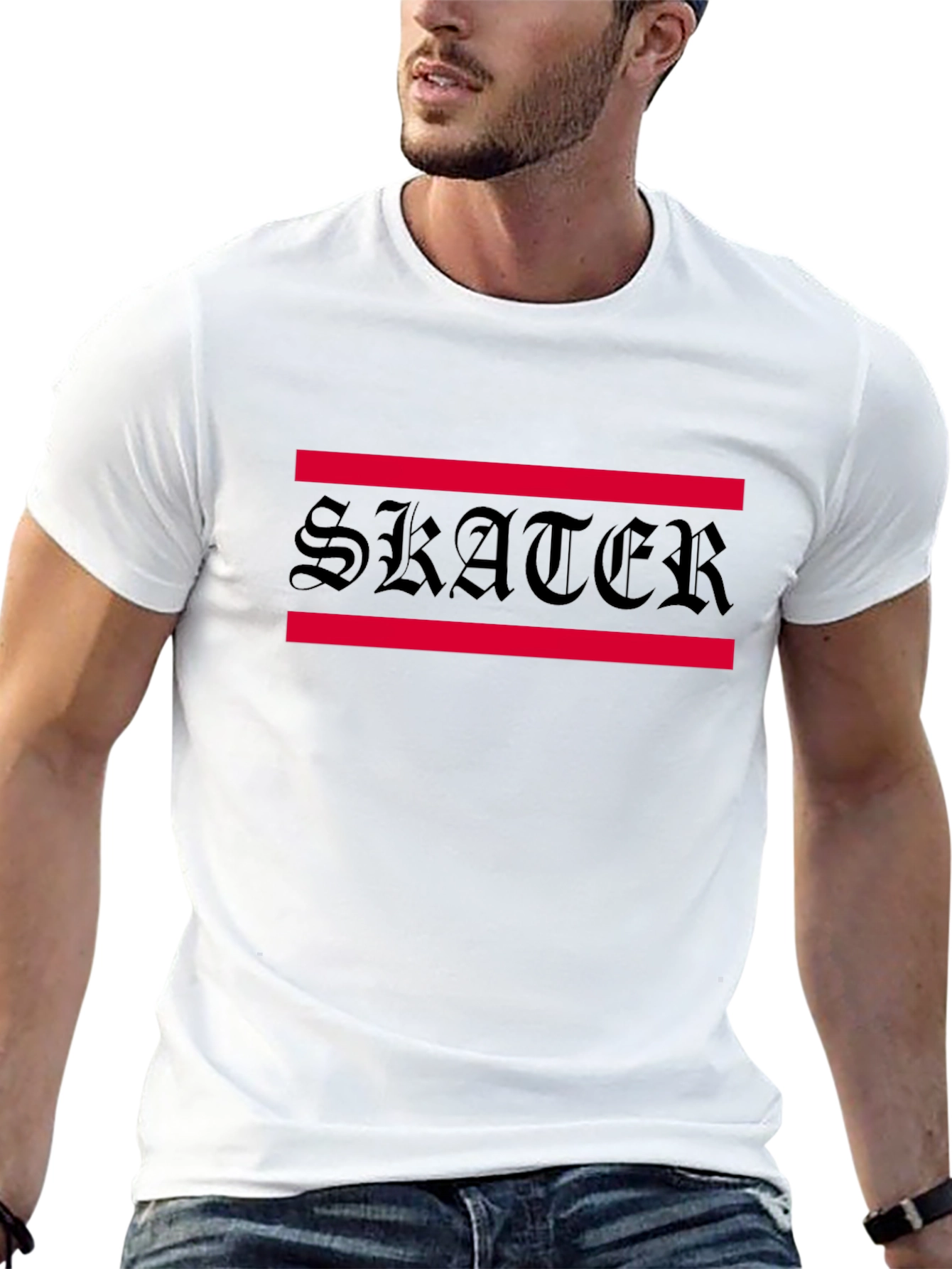 Skater Graphic Tee - Black Cotton Blend