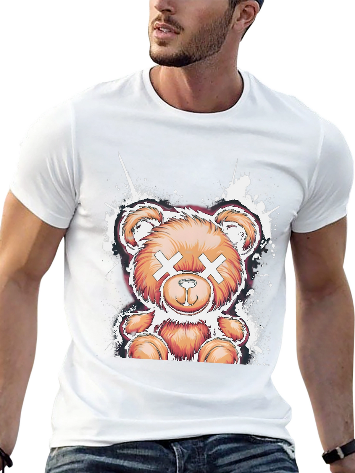 Cool Bear Graphic Tee - Casual Black T-Shirt