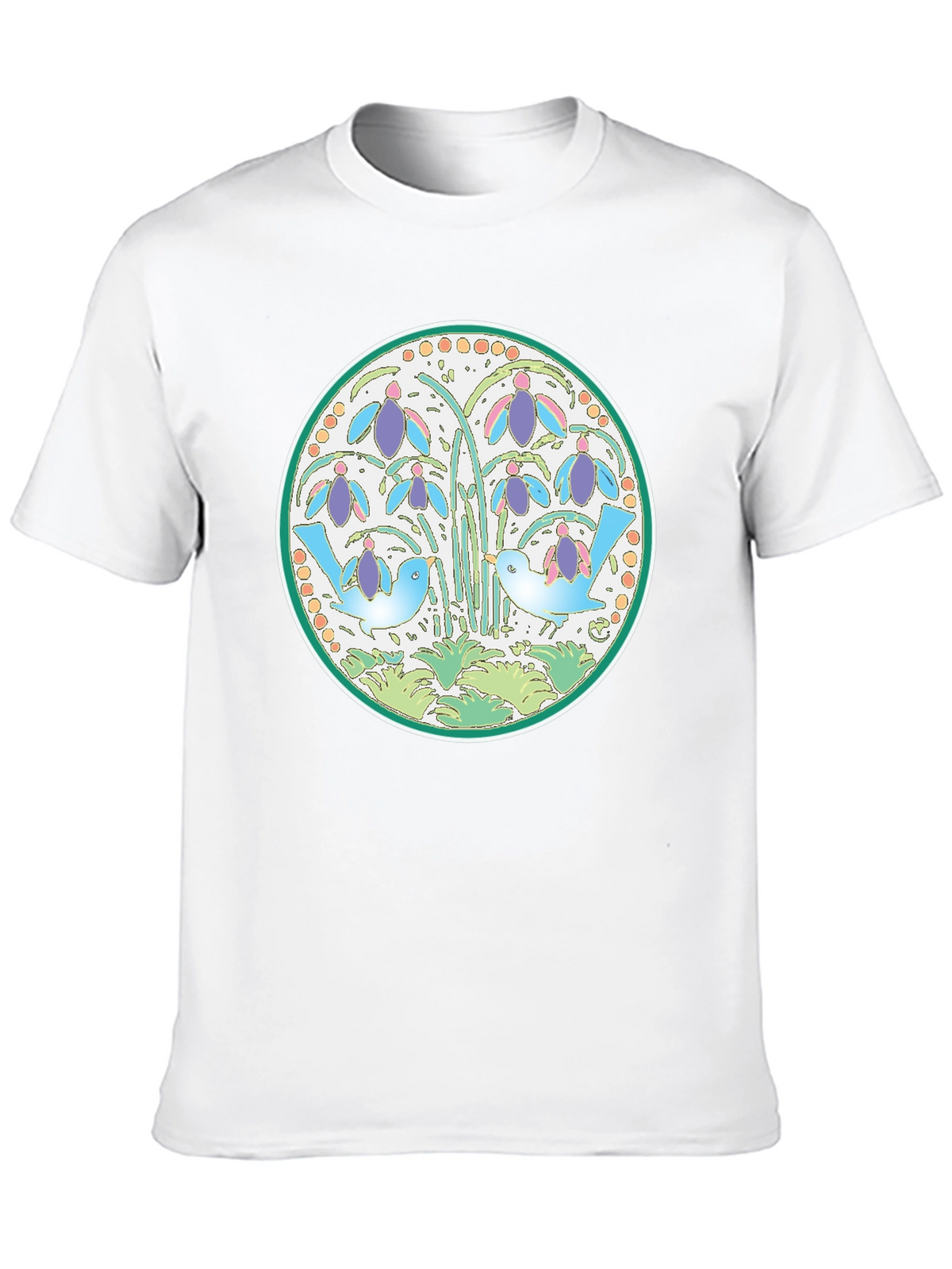 Nature Birds Graphic Tee - Black