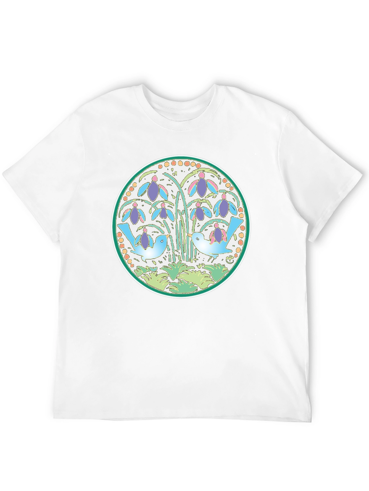 Nature Birds Graphic Tee - Black