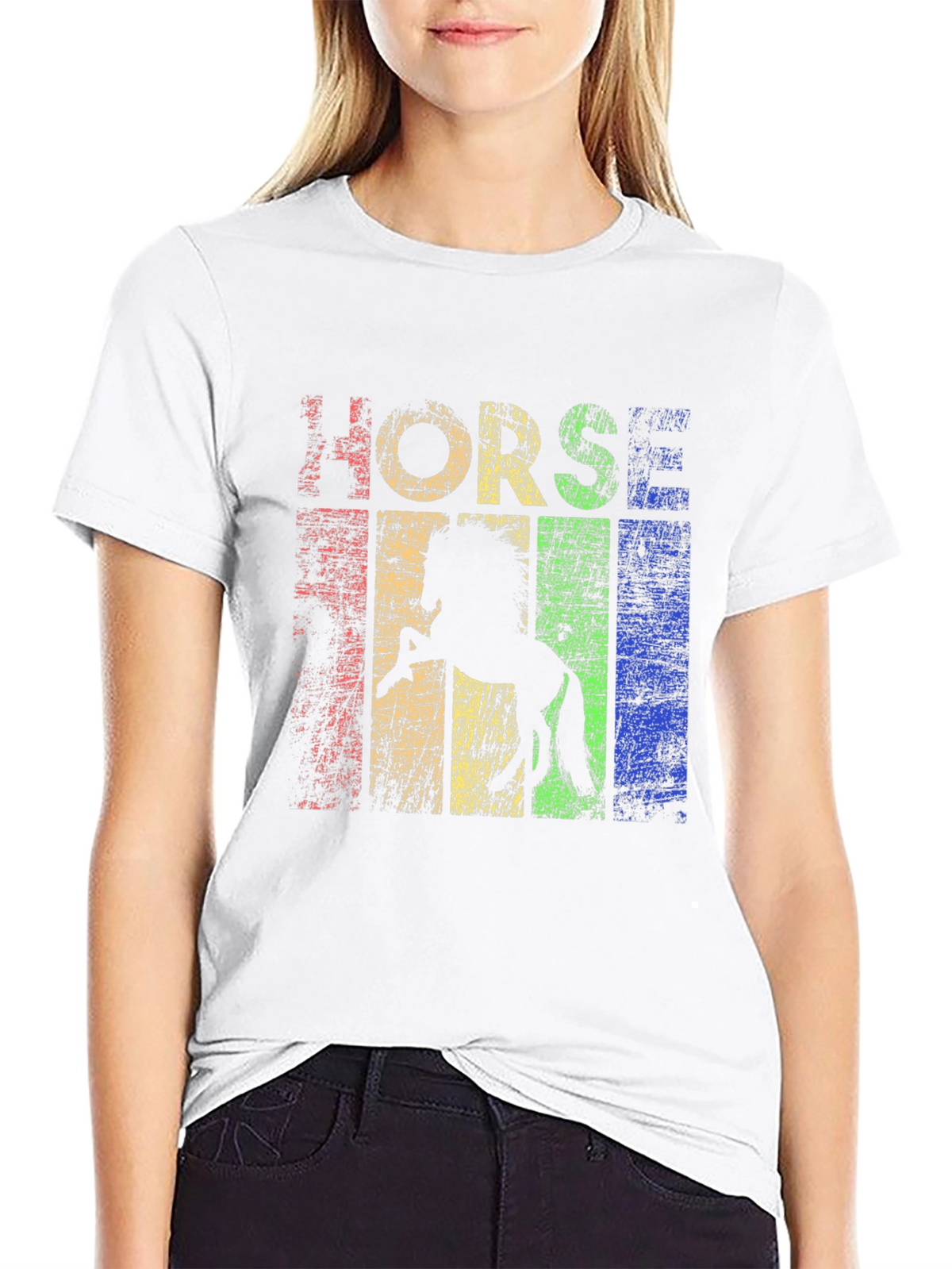 Retro Horse Graphic T-Shirt - Black
