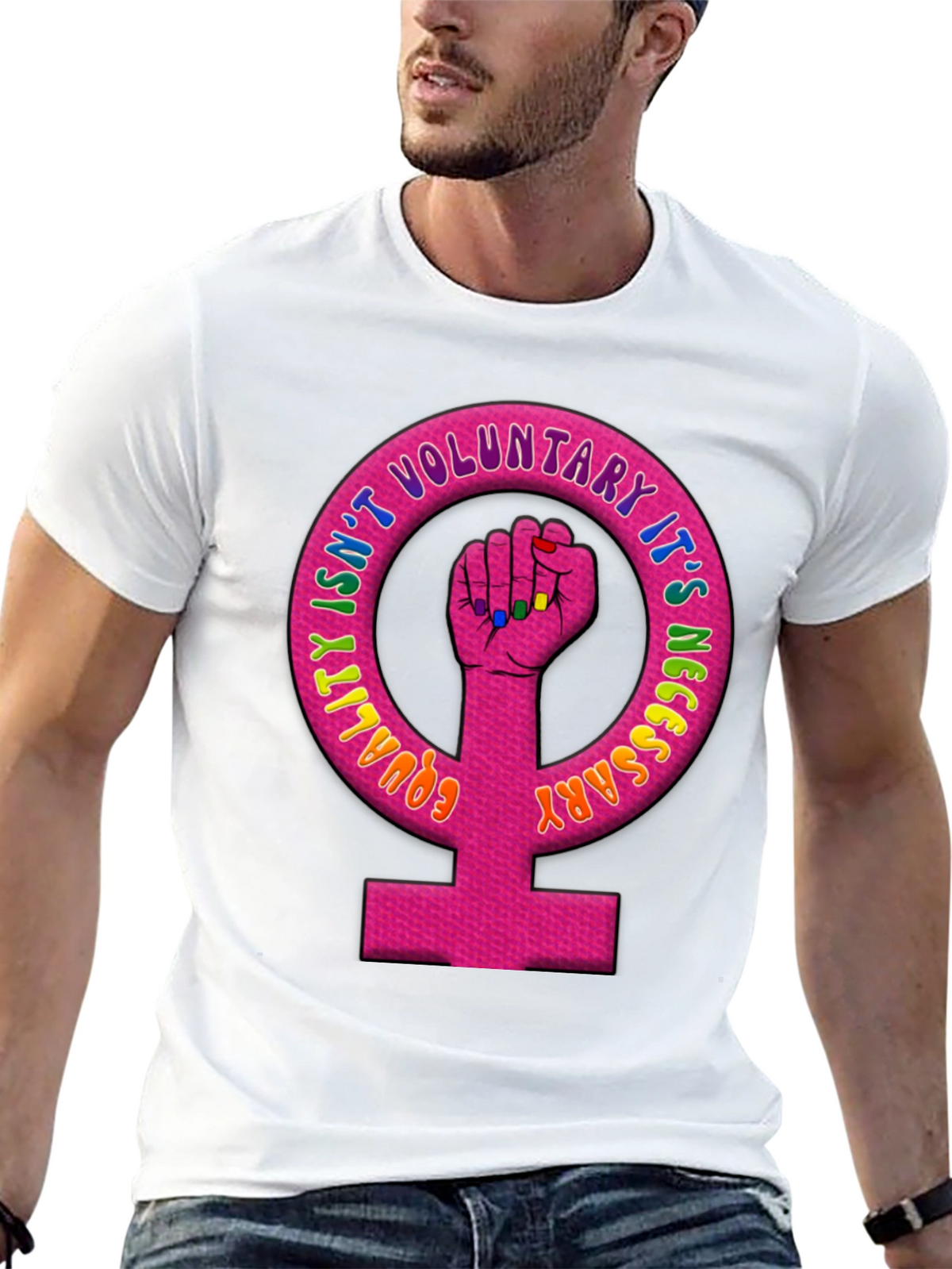Equality Feminist Fist Black T-Shirt