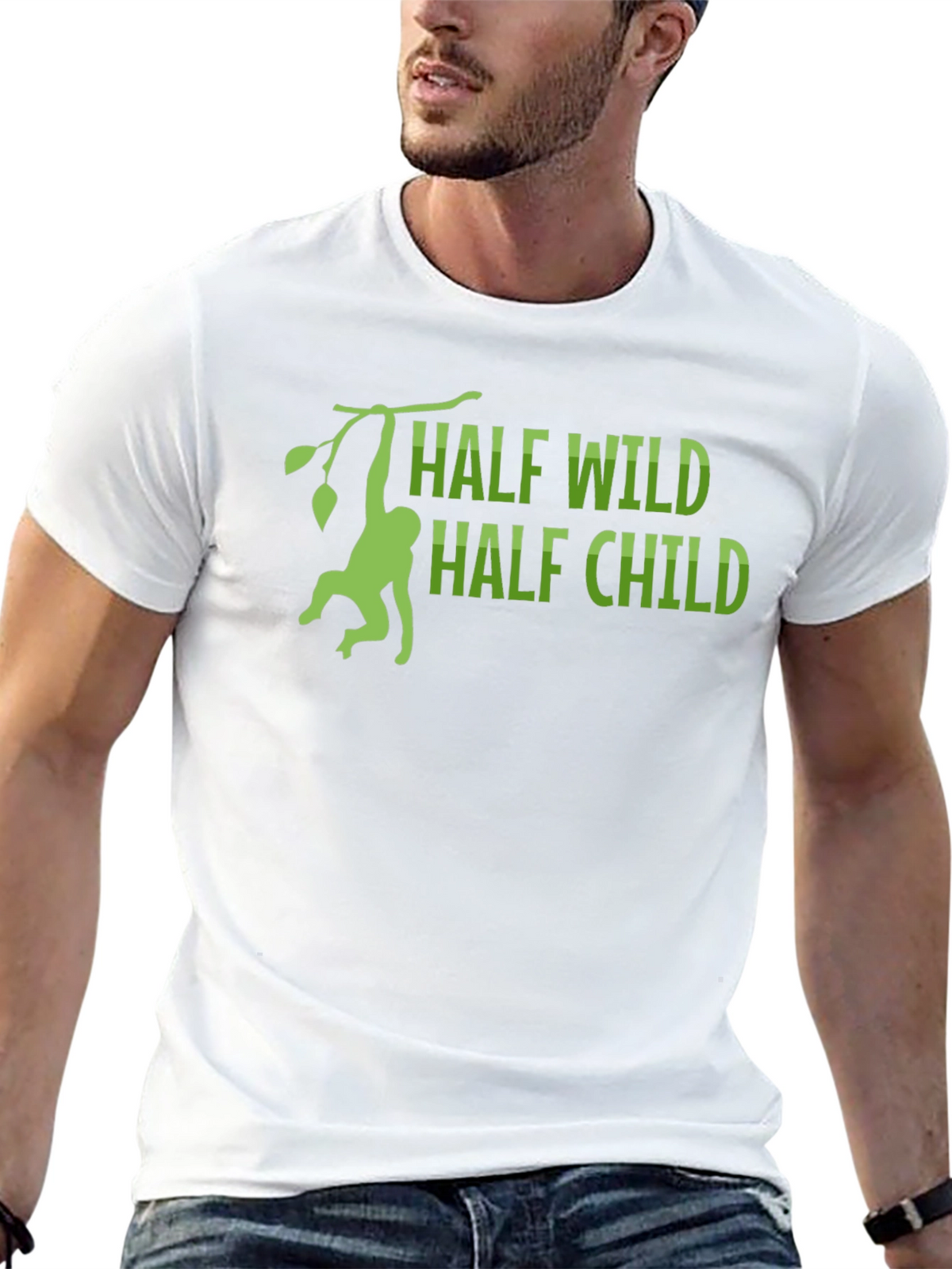 Half Wild Half Child T-Shirt - Monkey Design