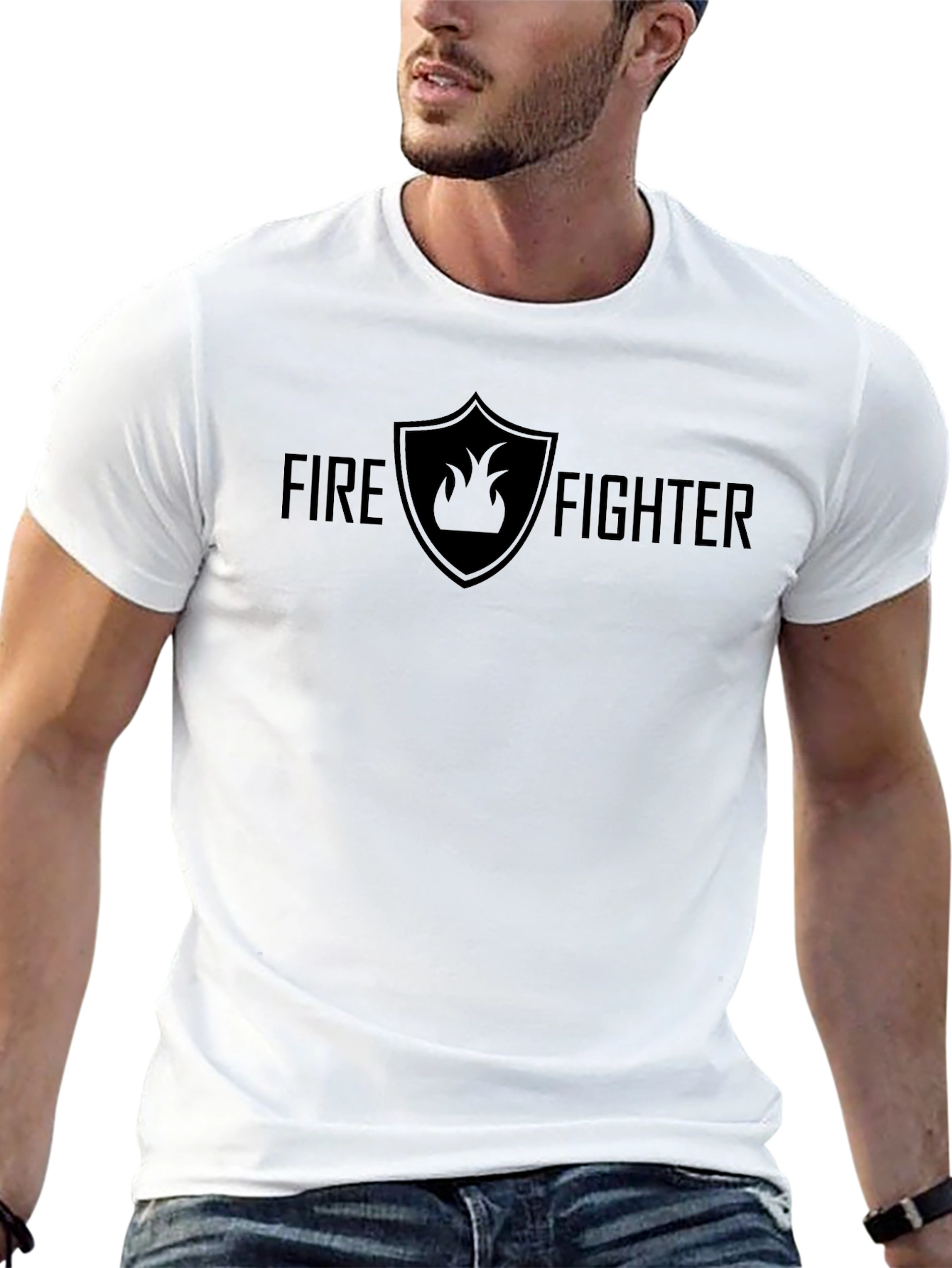 Firefighter Graphic Tee - Black Cotton Blend