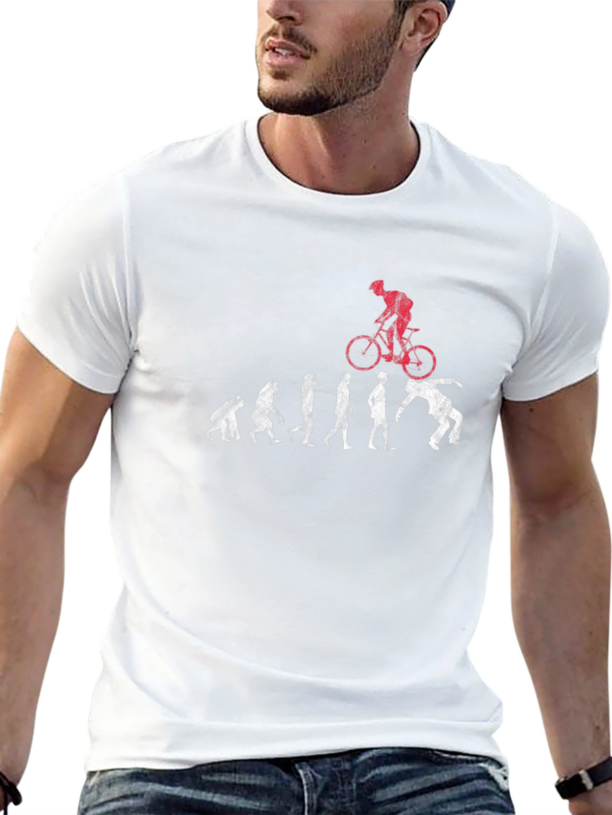 Evolution of Man to Biker T-Shirt