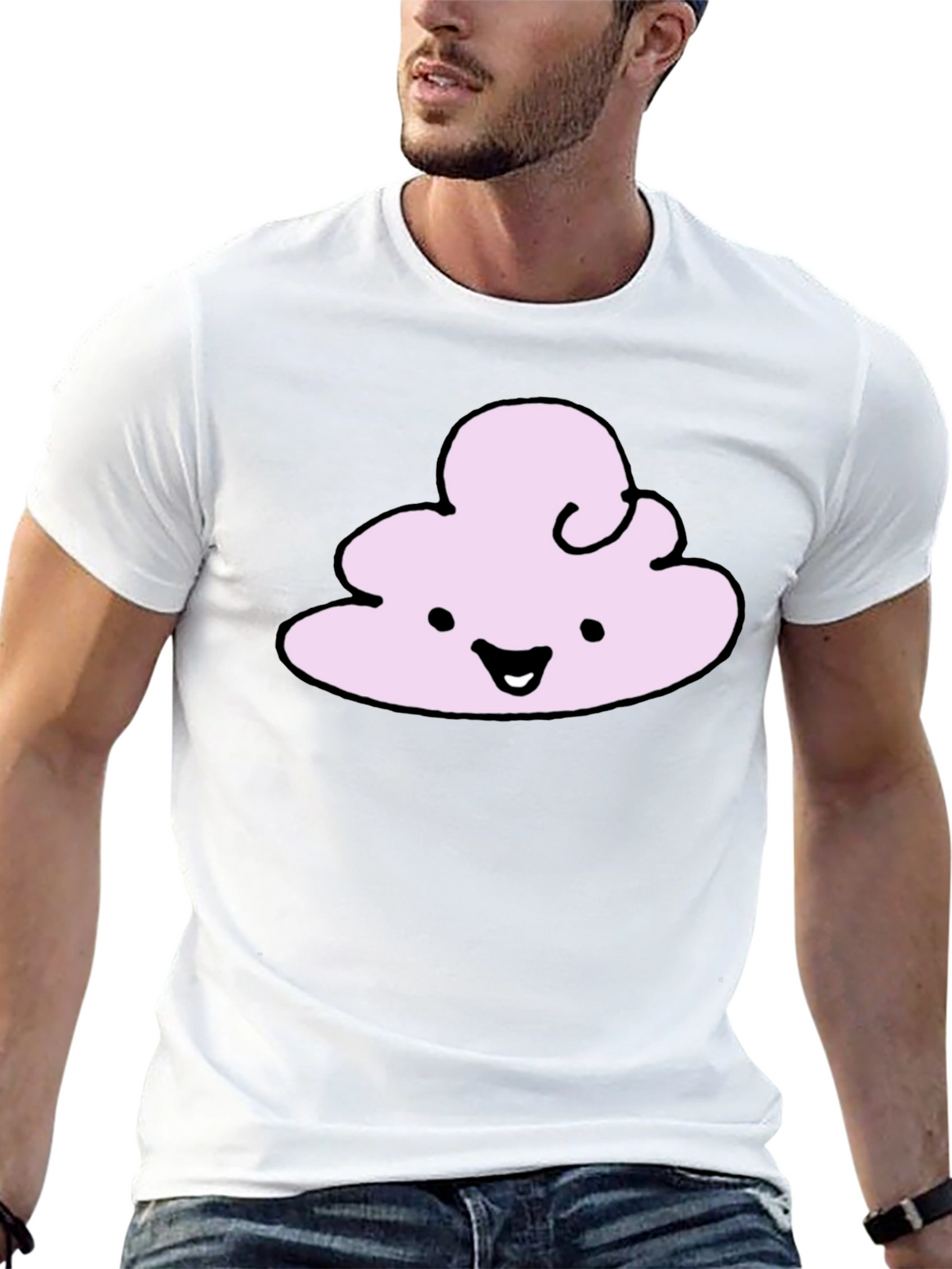 Cute Cloud Graphic T-Shirt - Black Cotton Tee