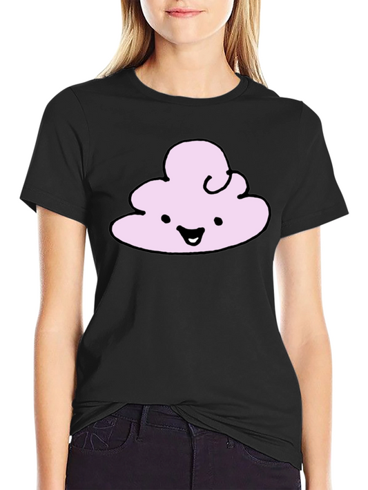 Cute Cloud Graphic T-Shirt - Black Cotton Tee