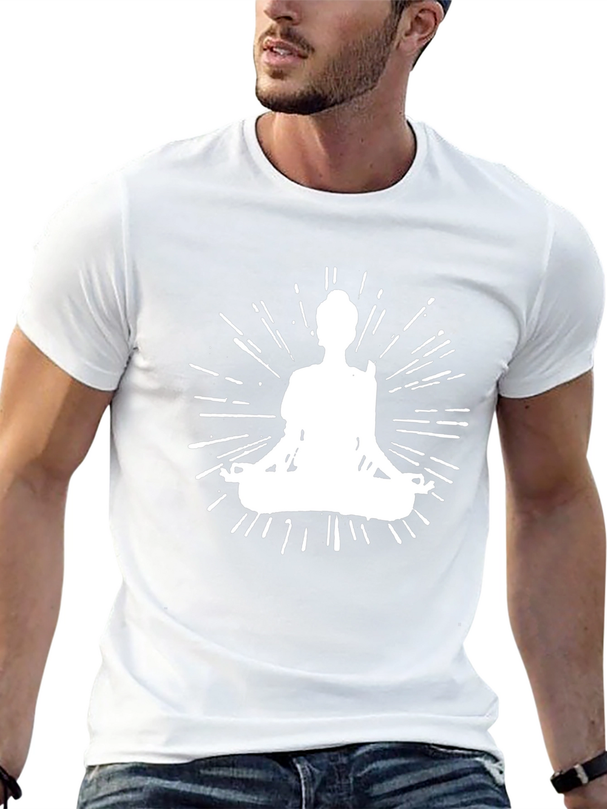 Zen Mode Tee: Meditating Silhouette Graphic T-Shirt