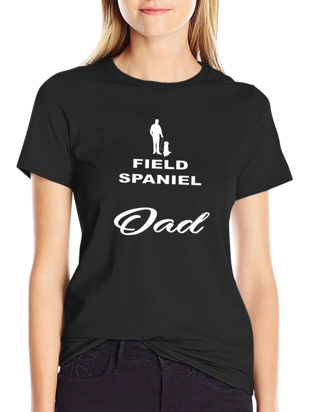 Field Spaniel Dad Graphic Tee - Black