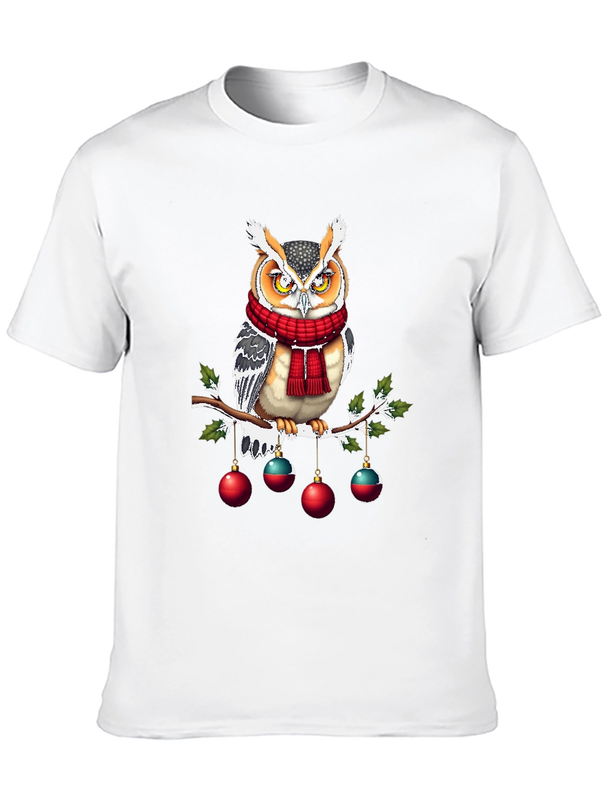 Festive Owl T-Shirt: Holiday Cheer
