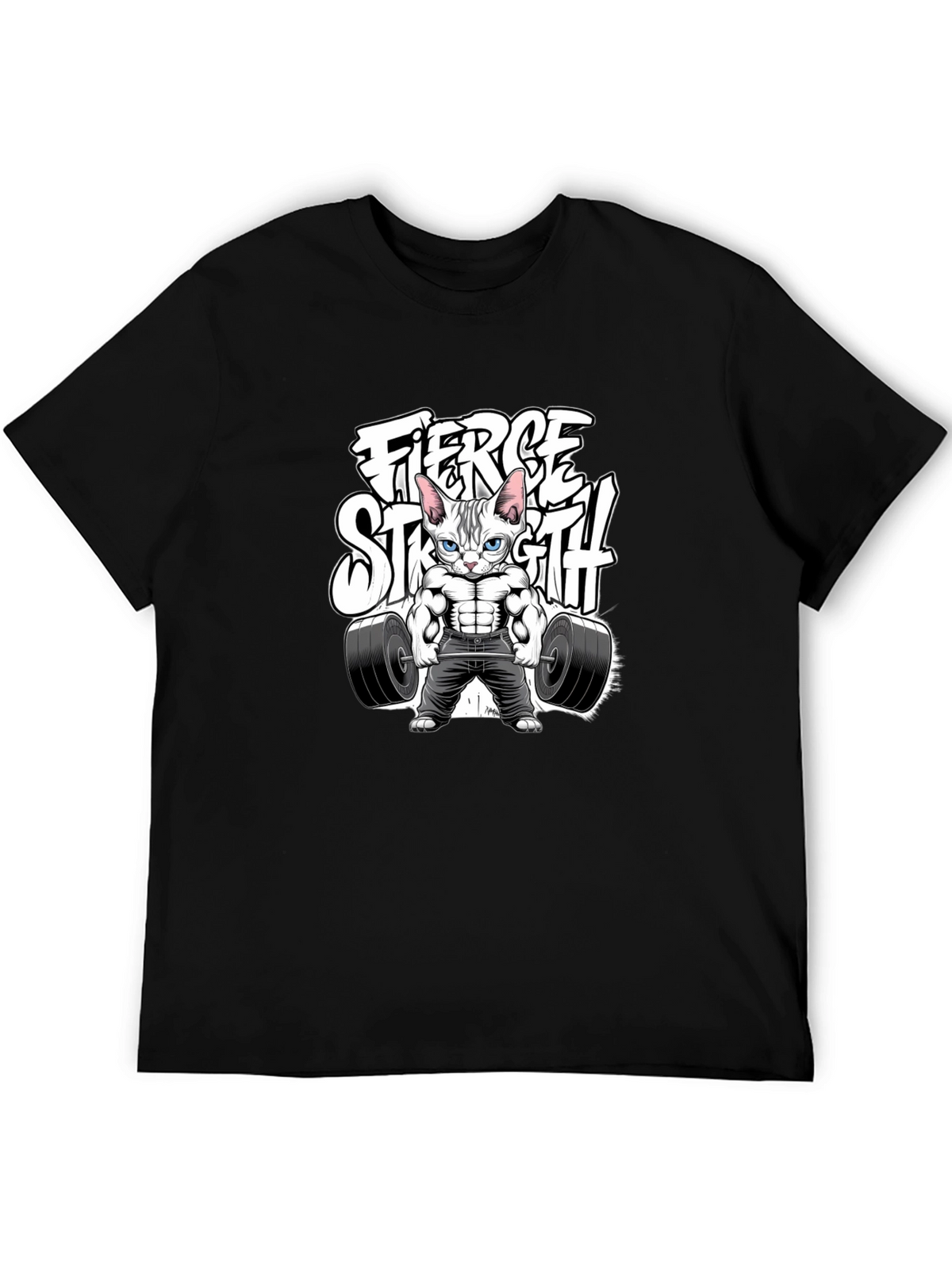 Fierce Strength Cat T-Shirt - Gym Humor Tee
