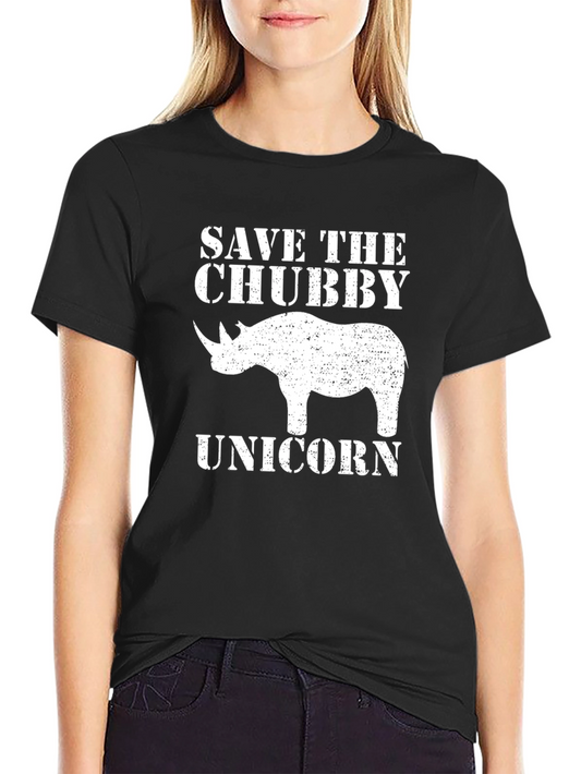 Save the Chubby Unicorn T-Shirt - Funny Rhino Graphic Tee