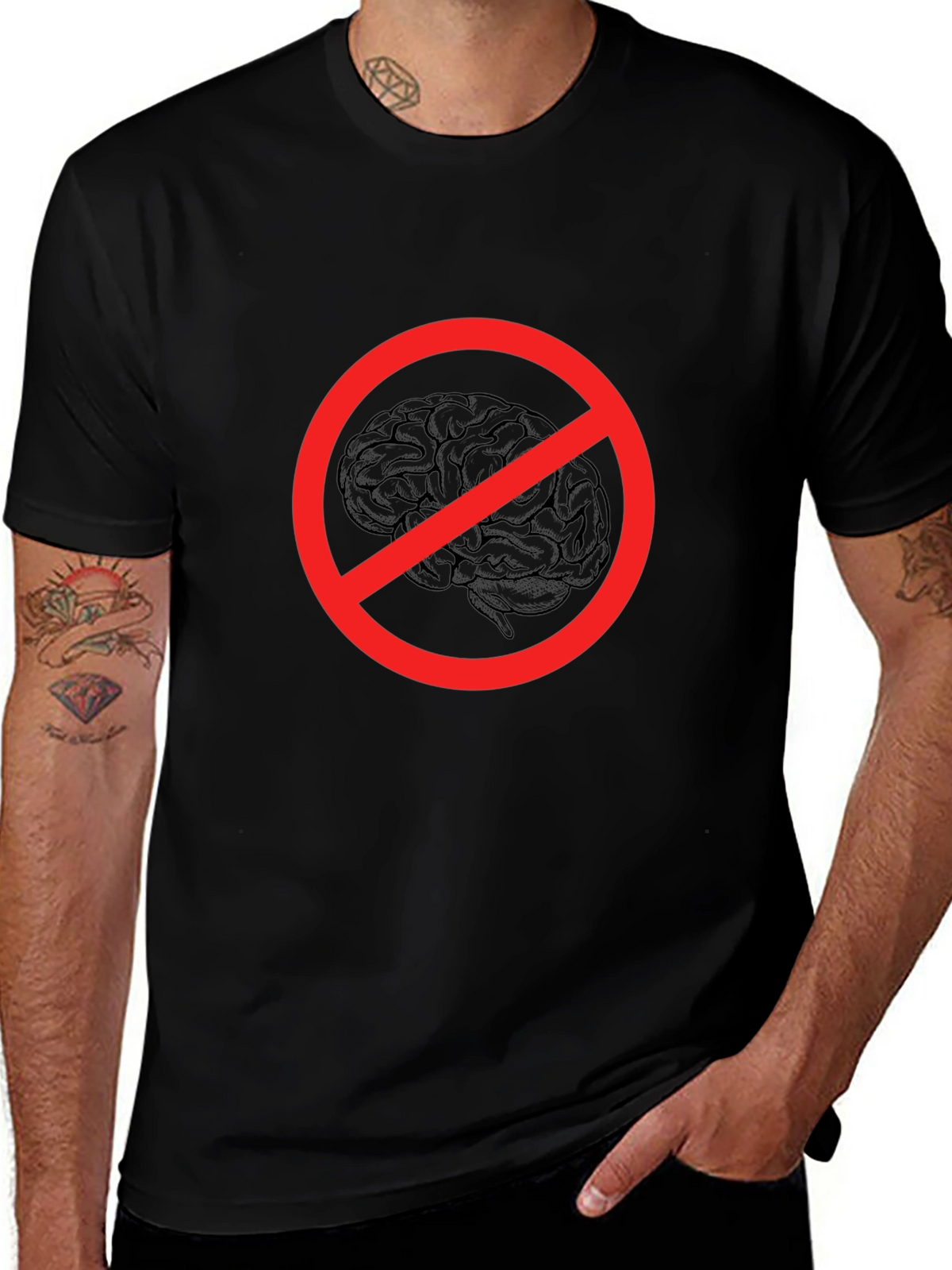 No Brainer Graphic Tee - Funny Novelty T-Shirt